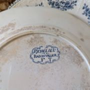 Lot of 10 old Badonviller Richelieu ironstone plates