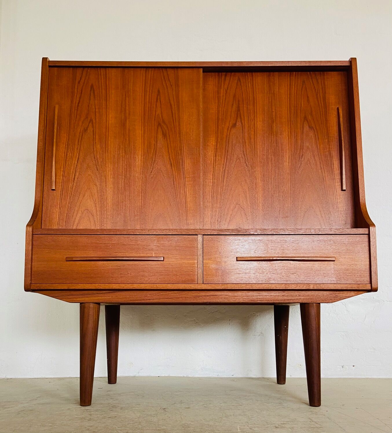 Vintage Danish mid-century teak bar cabinet 1960