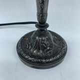 Decor de roses era Art Deco silver bedside lamp