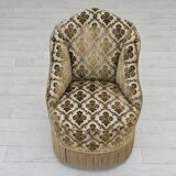 1950s, Danish lounge chair, furniture velour, ash wood legs.