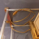 Large designer lamp in brass and ivory lacquer