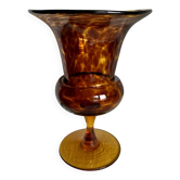 Vase verre soufflé "écaille de tortue" vintage 1960