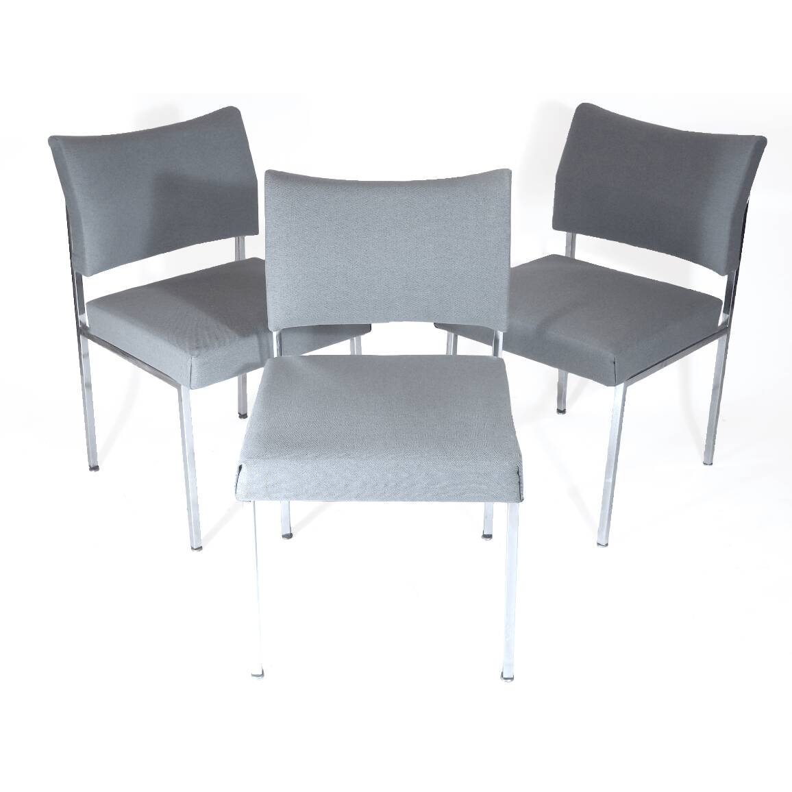 Reupholstered chrome office chair