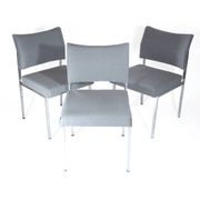 Reupholstered chrome office chair