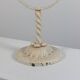 Vintage patinated lacquered metal candlestick brocante