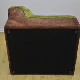 Green and brown corduroy modular sofa, 1970s.