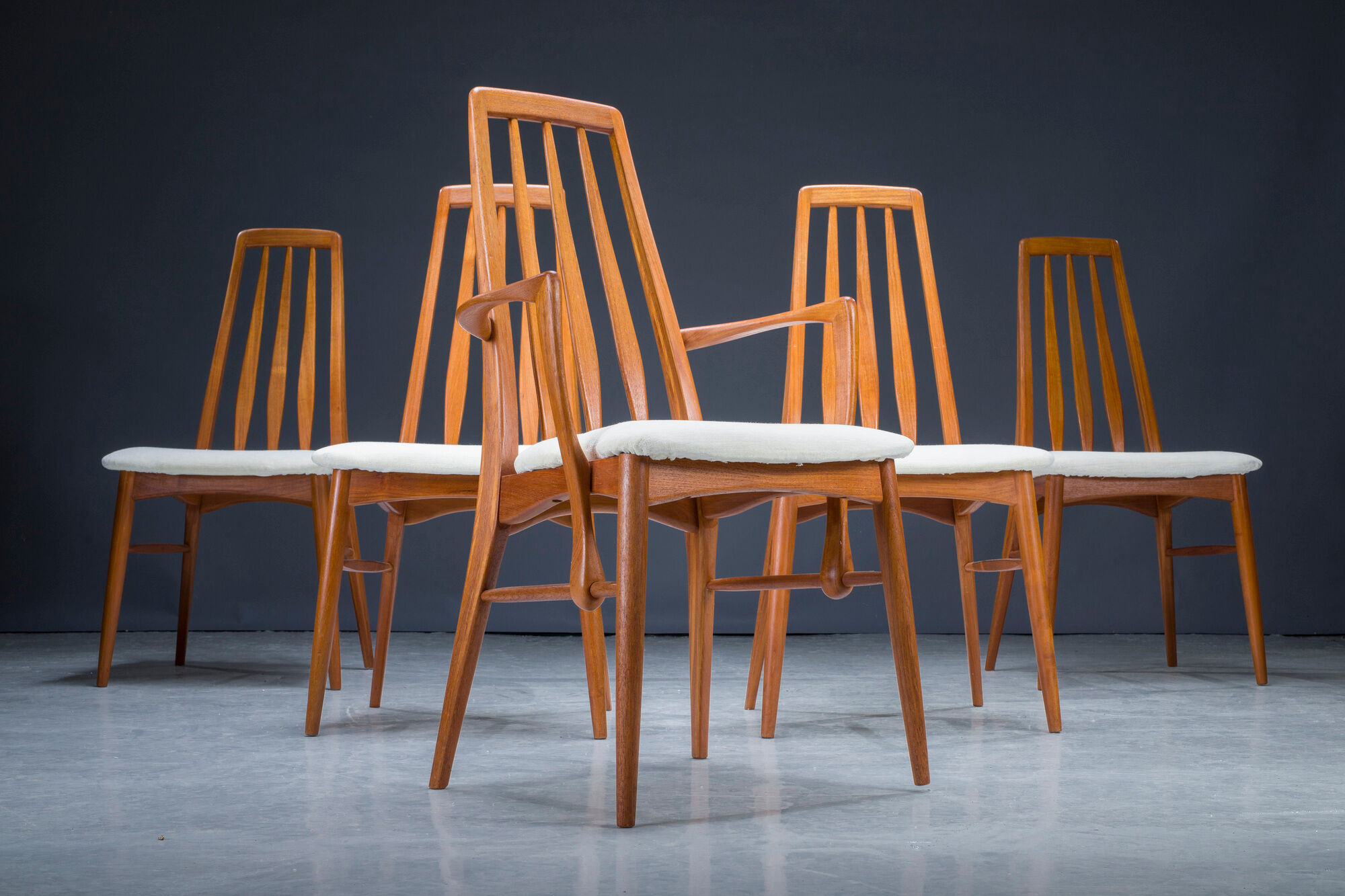 Dining chairs model "eva" by Niels Koefoed for Hornslet Møbelfabrik, 1960