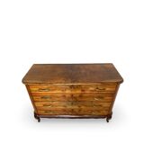 Italian art deco burl walnut chest of drawers, 1930s/1940s