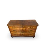 Italian art deco burl walnut chest of drawers, 1930s/1940s