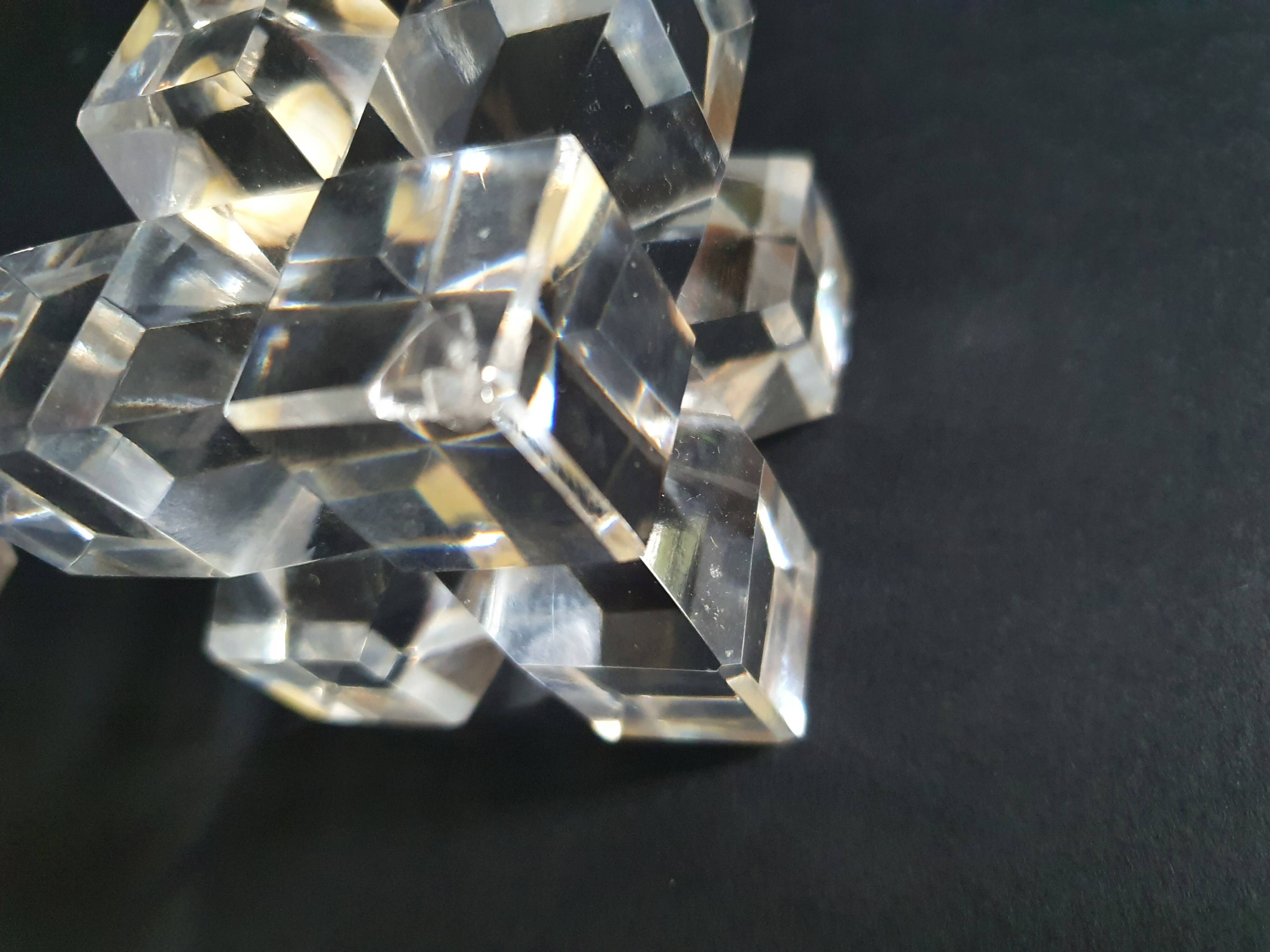 Two old vintage crystal cubes made in France