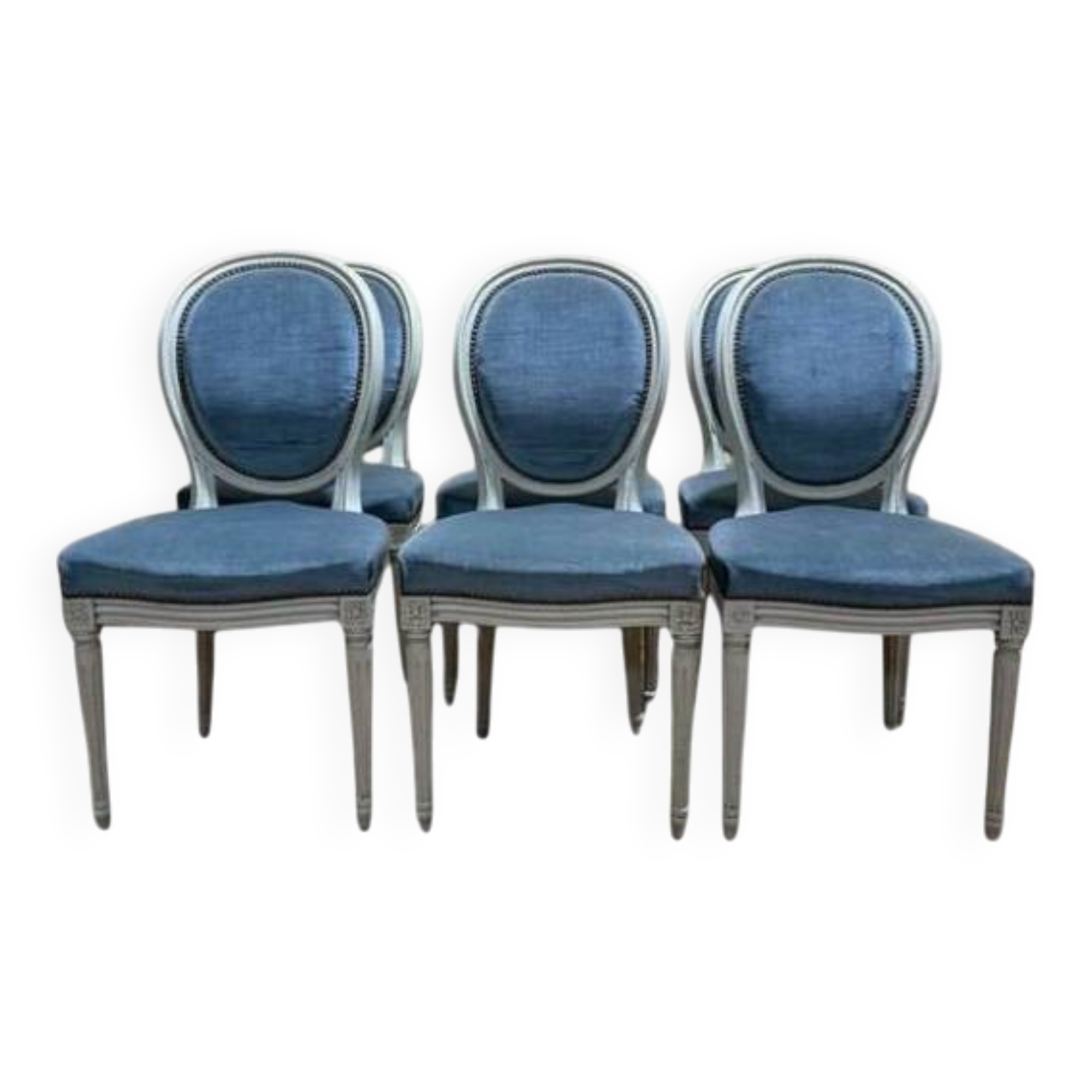 lot 6 chaises médaillon de style Louis XVI