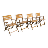 4 vintage folding garden armchairs – French work 1970-80
