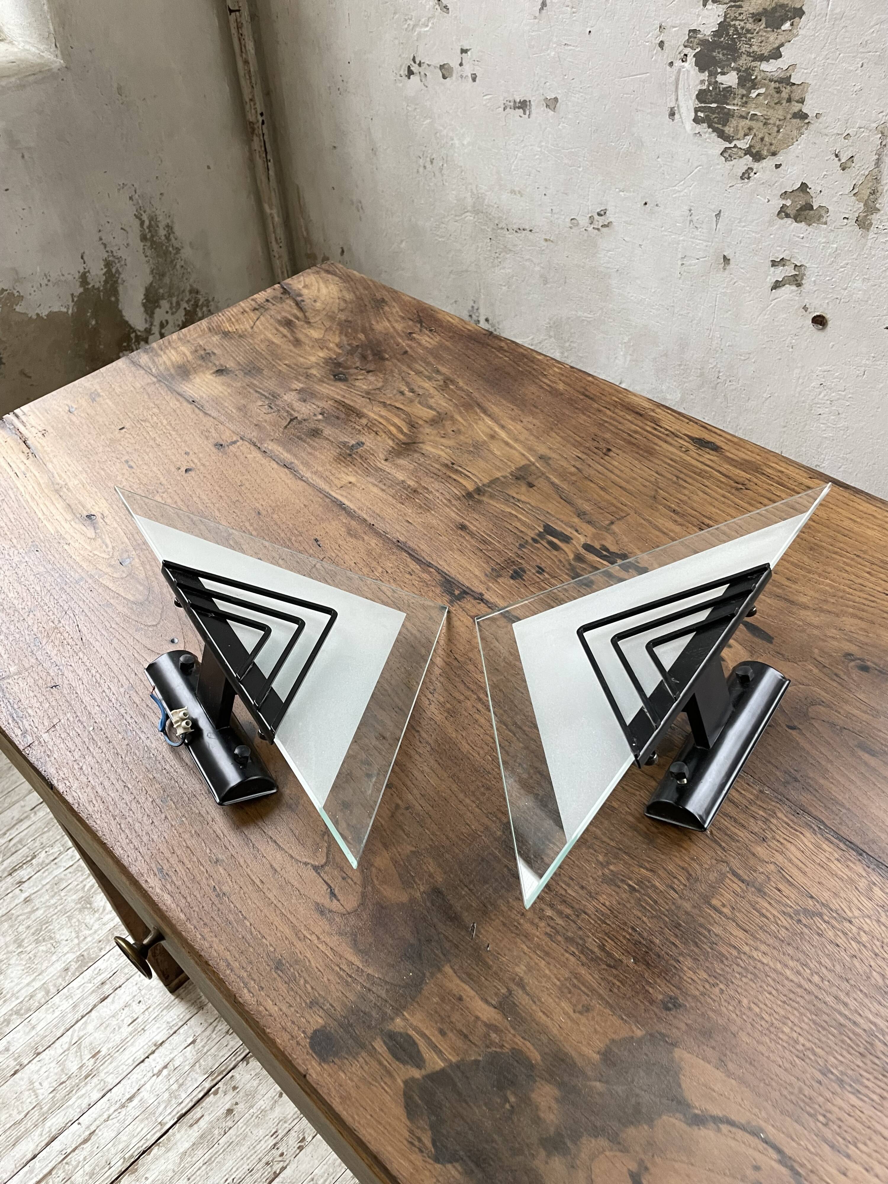 Pair of 80s wall lights