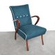 Fauteuil Style Scandinave en Tissu Bouclé Vert Pétrole