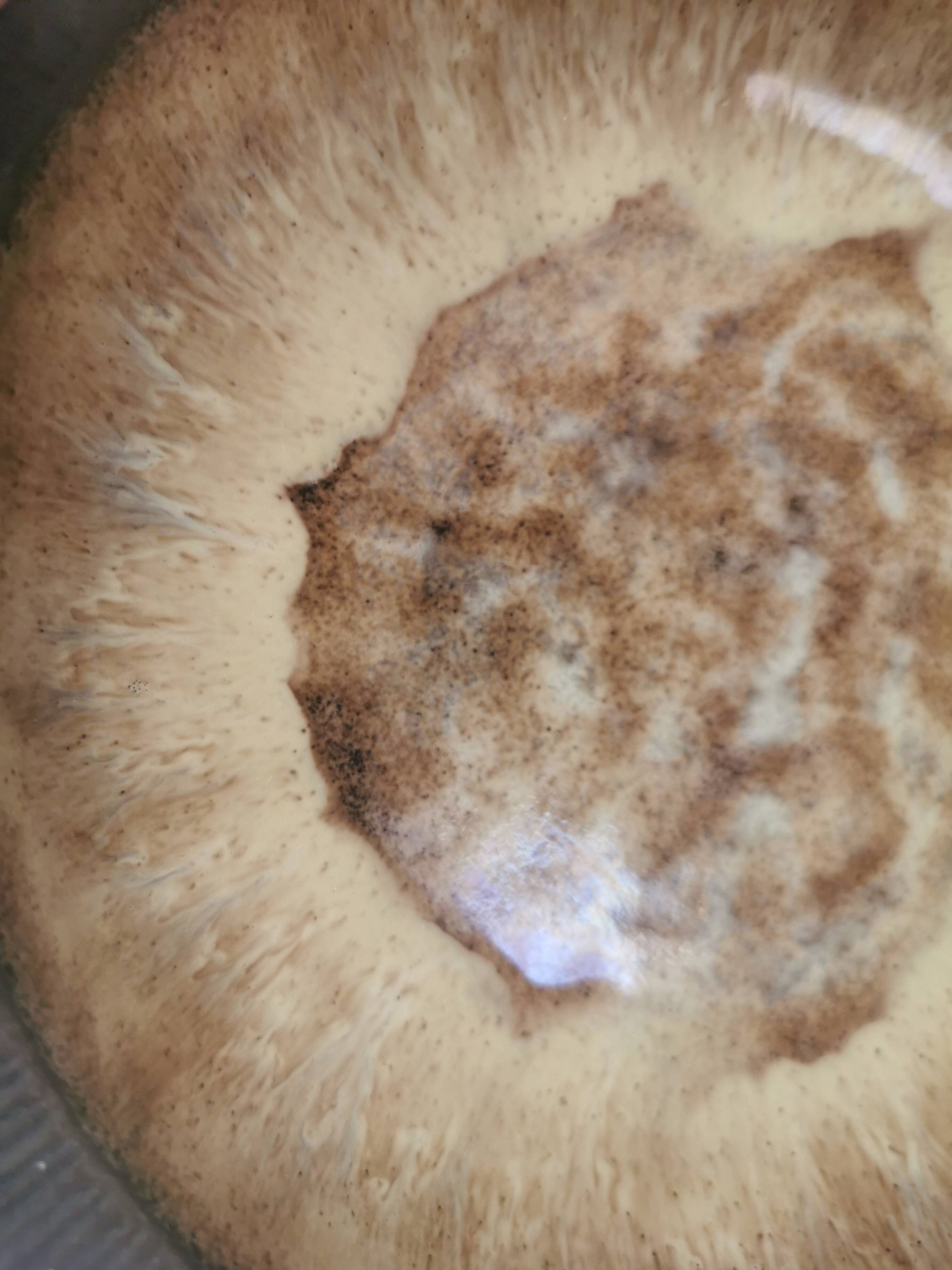 Delicious partially glazed ceramic dish 1970-80s