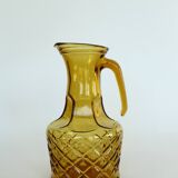 Pichet ananas en verre jaune ambré