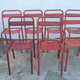 Set of 7 chairs and 1 table Tolix