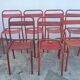 Set of 7 chairs and 1 table Tolix