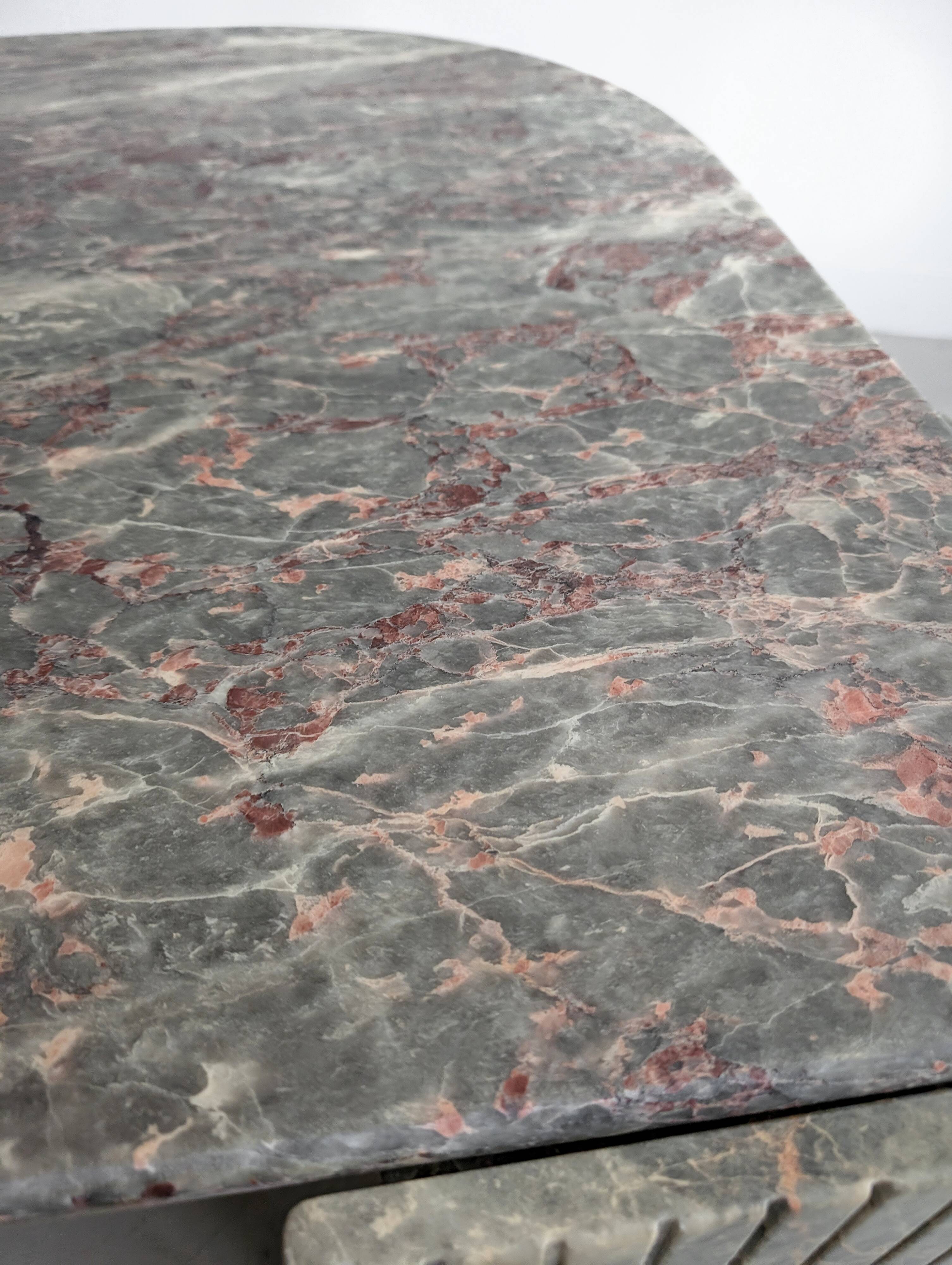 Italian Marble Eye Shaped Coffee Table 1970s