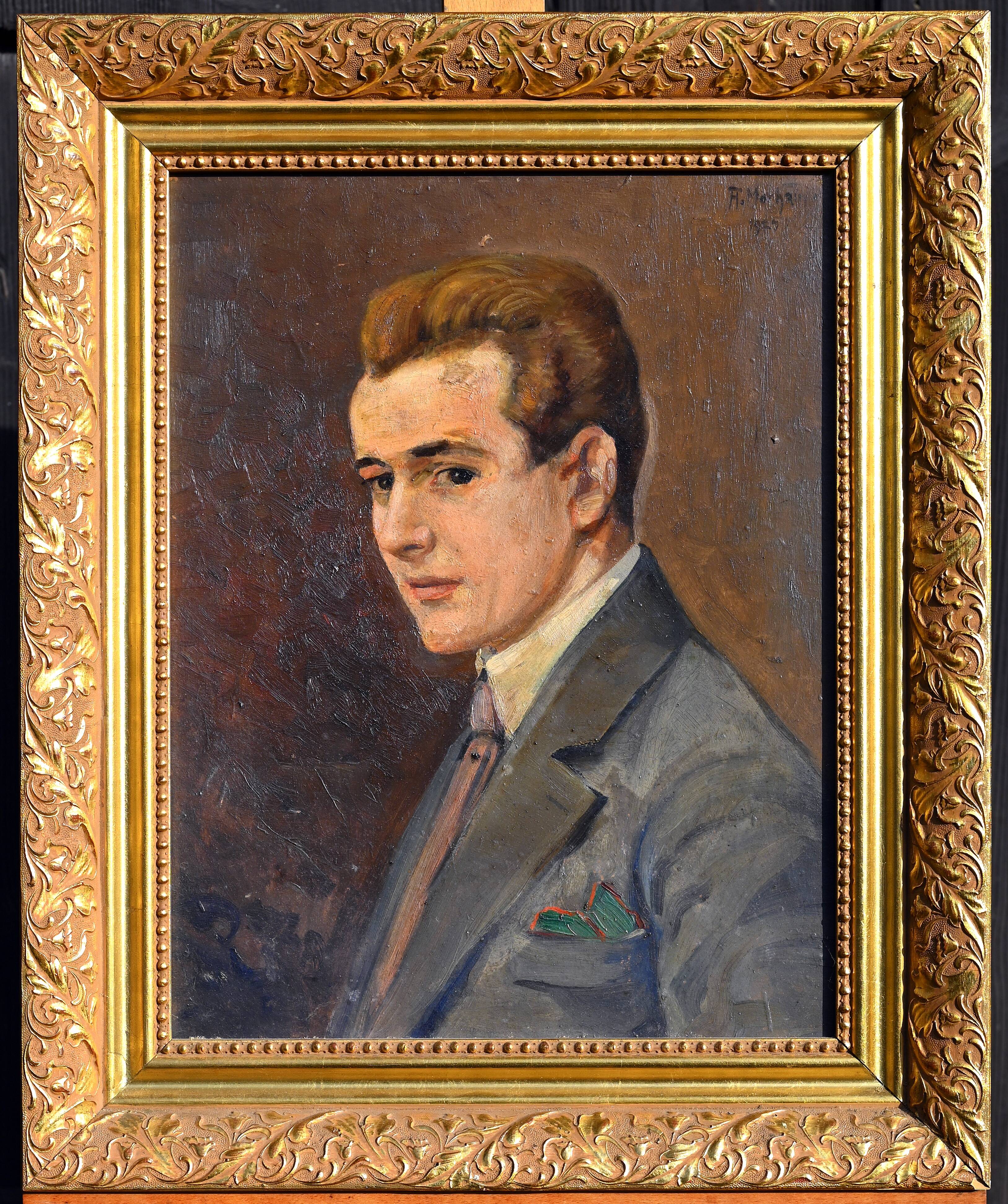 Portrait of a man, 1929, by albert morhain (1883-1953)