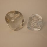 Pair of glass candlesticks