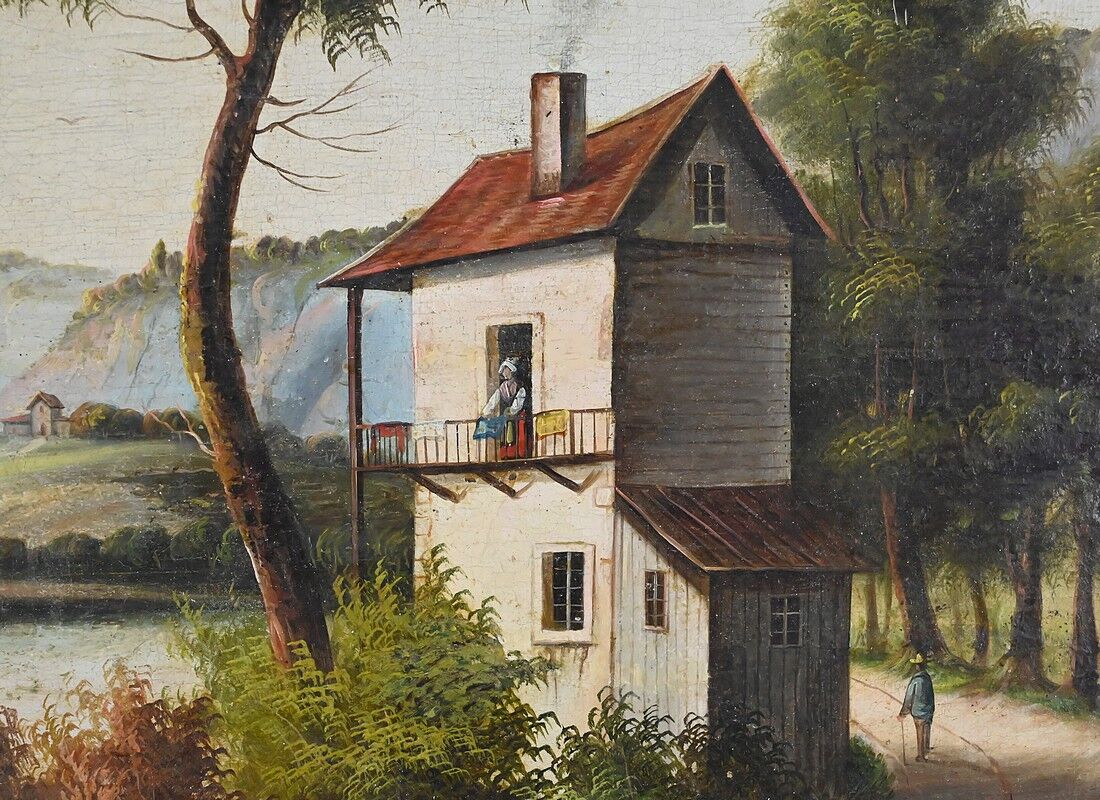 Miroir trumeau en bois doré, style Louis XVI – 1900
