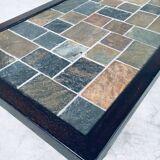 Brutalist Style Slate Tile Inlay Coffee Table, Belgium, 1970s