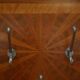 Art Deco marquetry and aluminum wall coat rack