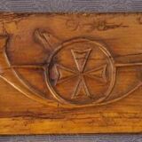 Panelling, ornamental pediment, 19th century.