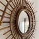 Miroir vintage 1960 soleil rotin osier ortf spirale design - 68 x 52 cm