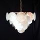 Handcrafted chandelier with Murano glass and handmade alabaster discs.