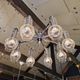 Large ceiling light/chandelier in chrome metal and blown bubble glass, 1970s.
