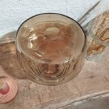 Carafe vintage en verre fumé