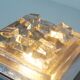 Single 1970s brutalist glass wall sconce by Hillebrand