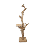 Floor lamp in rough wood