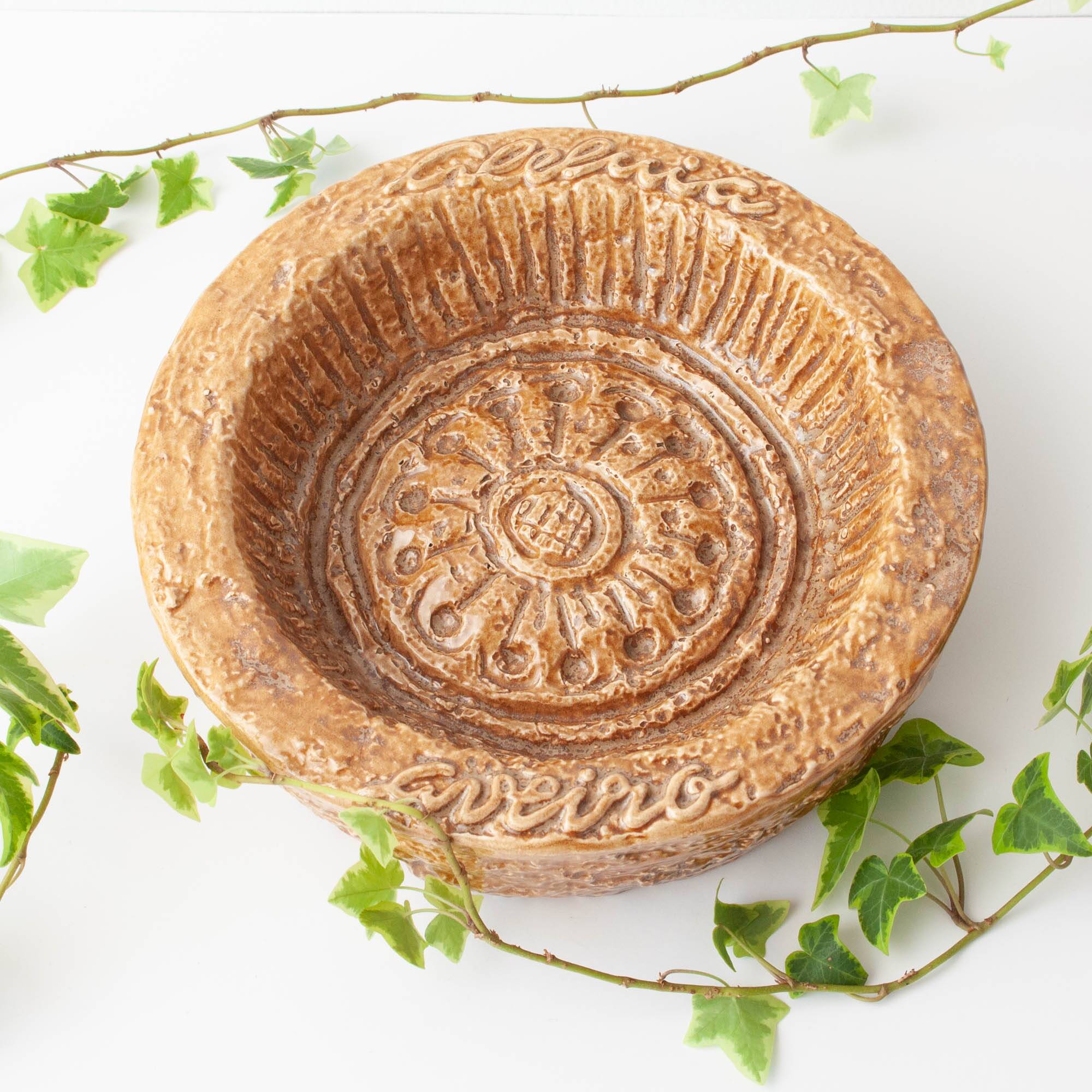 1970s Brown Textured Ceramic Ashtray from Aleluia