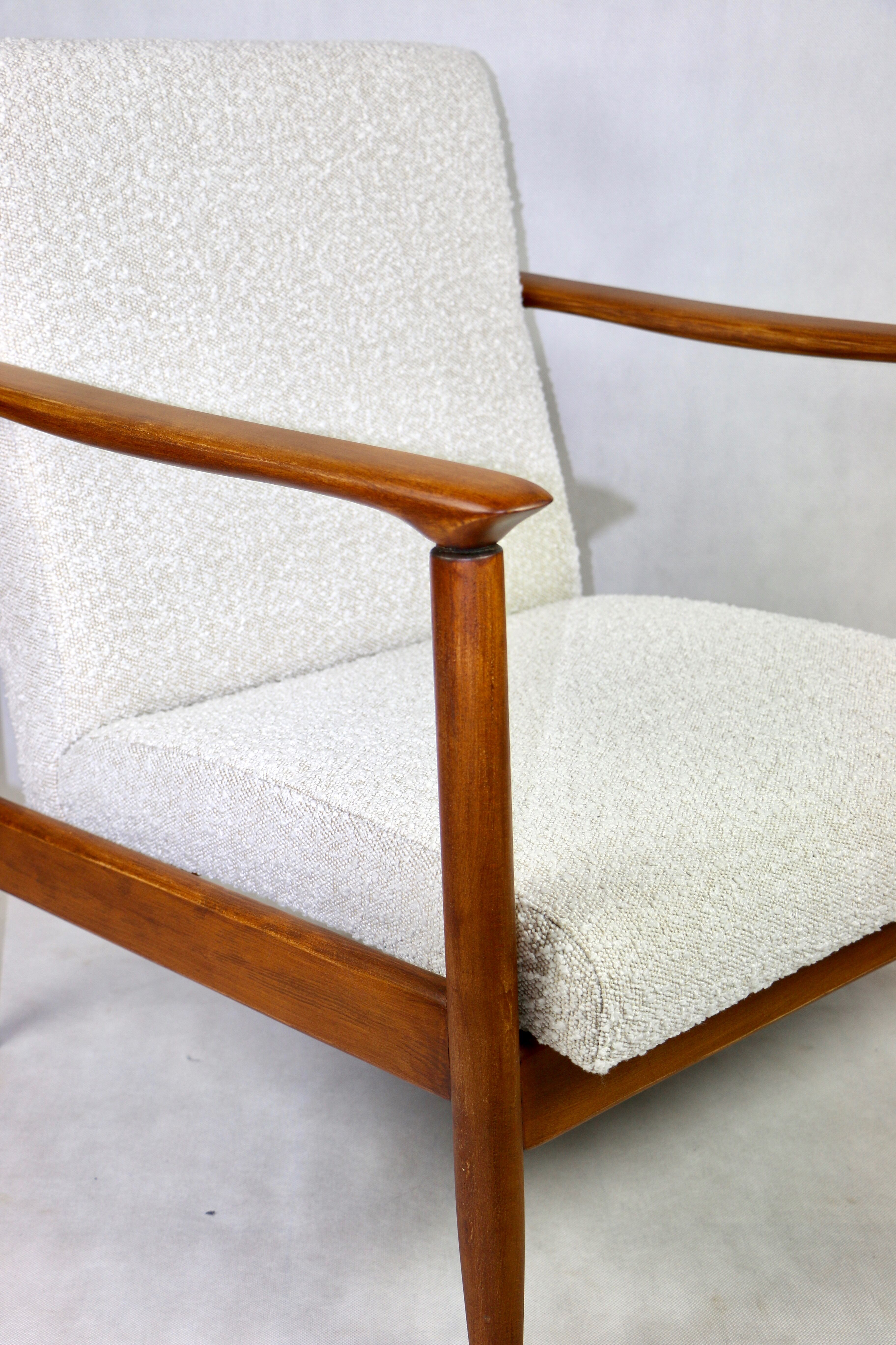 Fauteuil en laine bouclée, années 1970