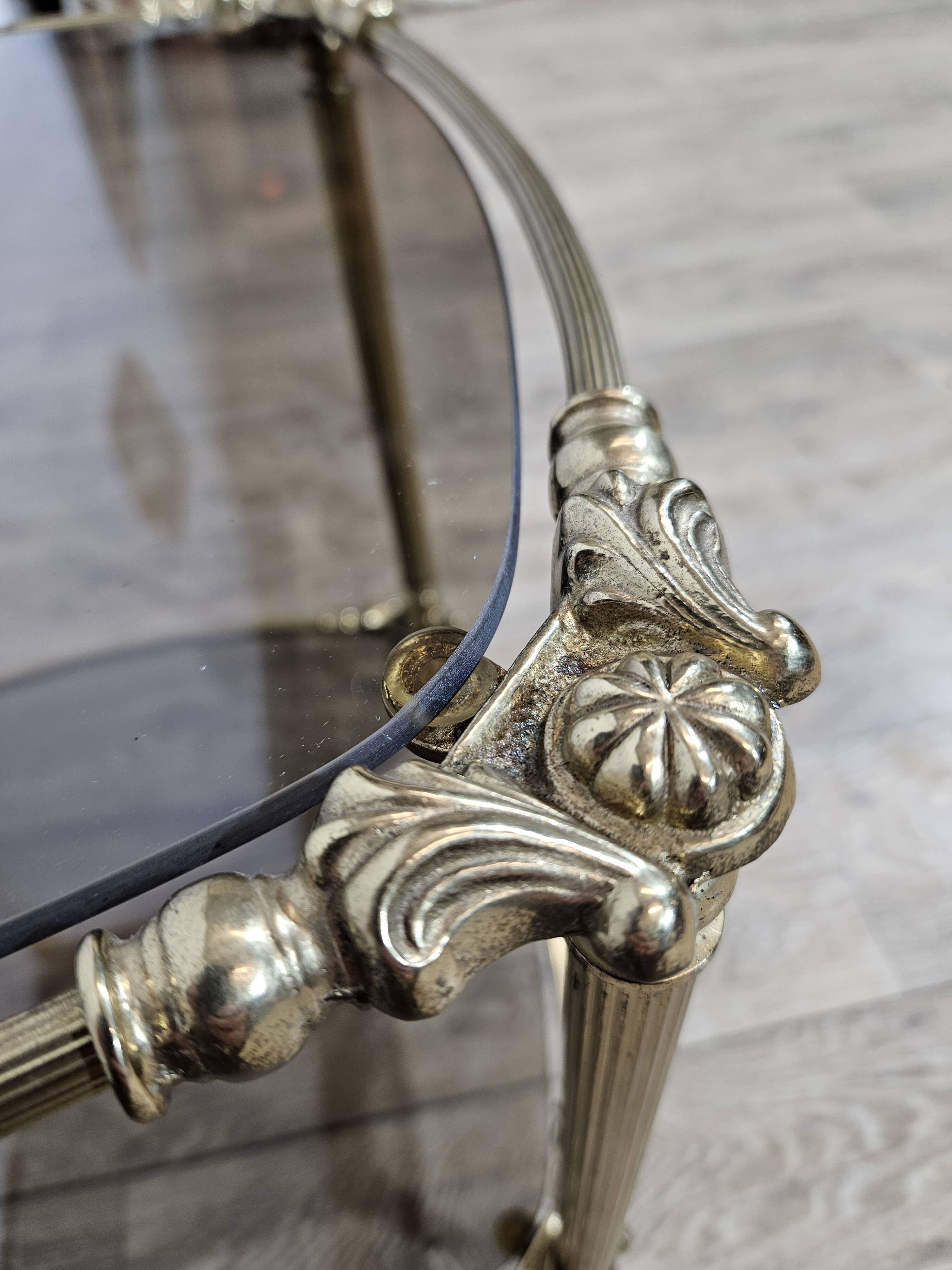 Brass side table, France, 1950s.