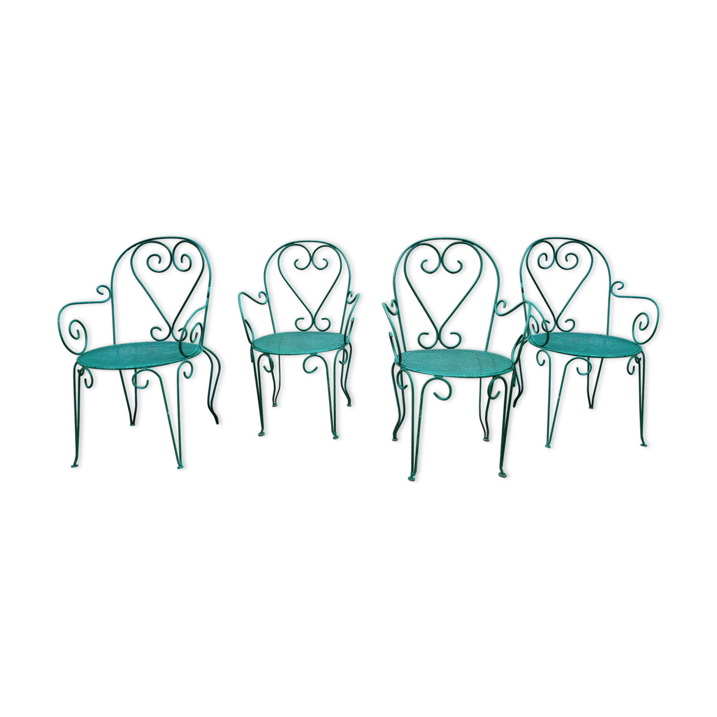 Suite de 4 fauteuils de jardin années 60