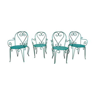 Suite de 4 fauteuils de jardin années 60