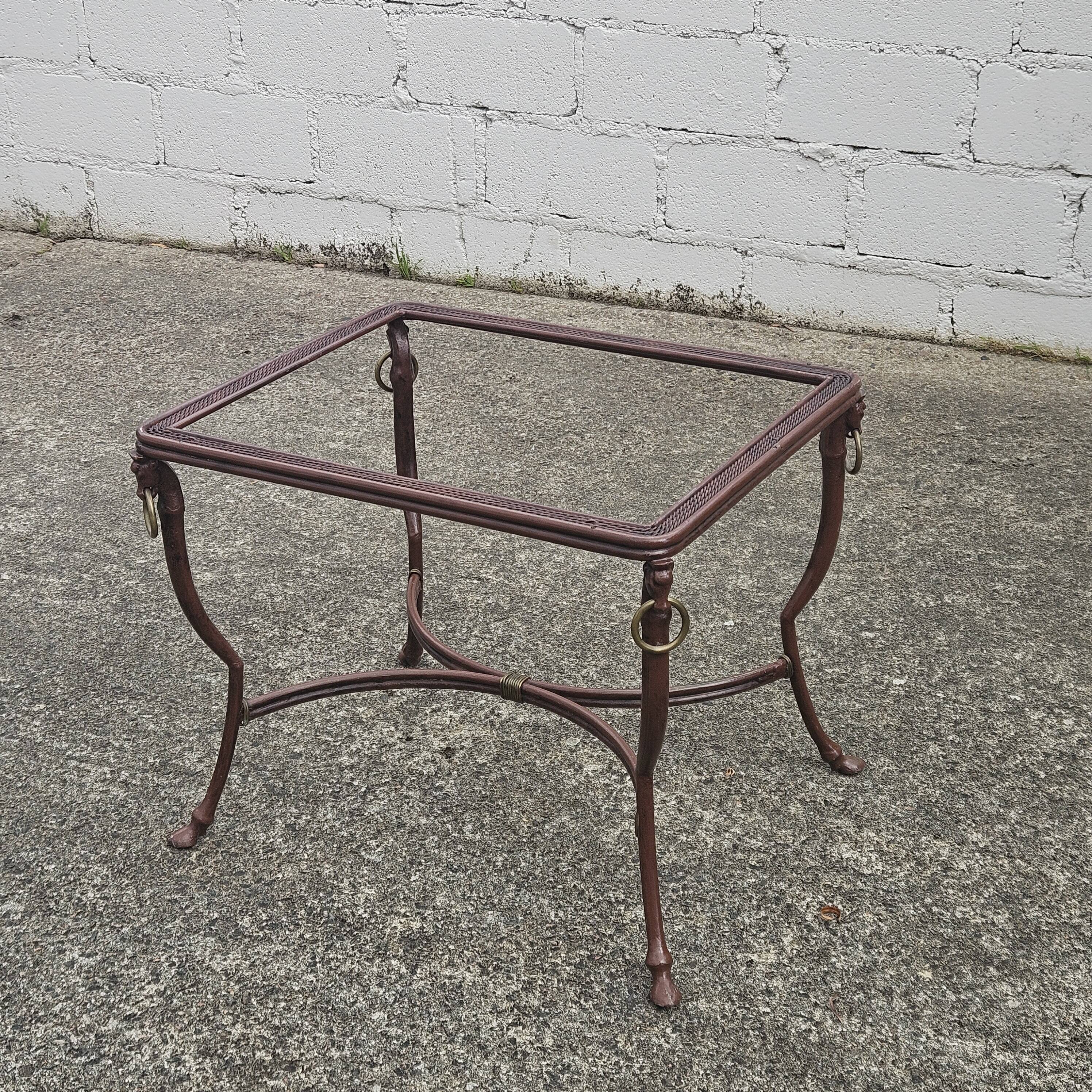 French  Iron and Glas Coffee Table-Cocktail Table-Lounge Table-80s