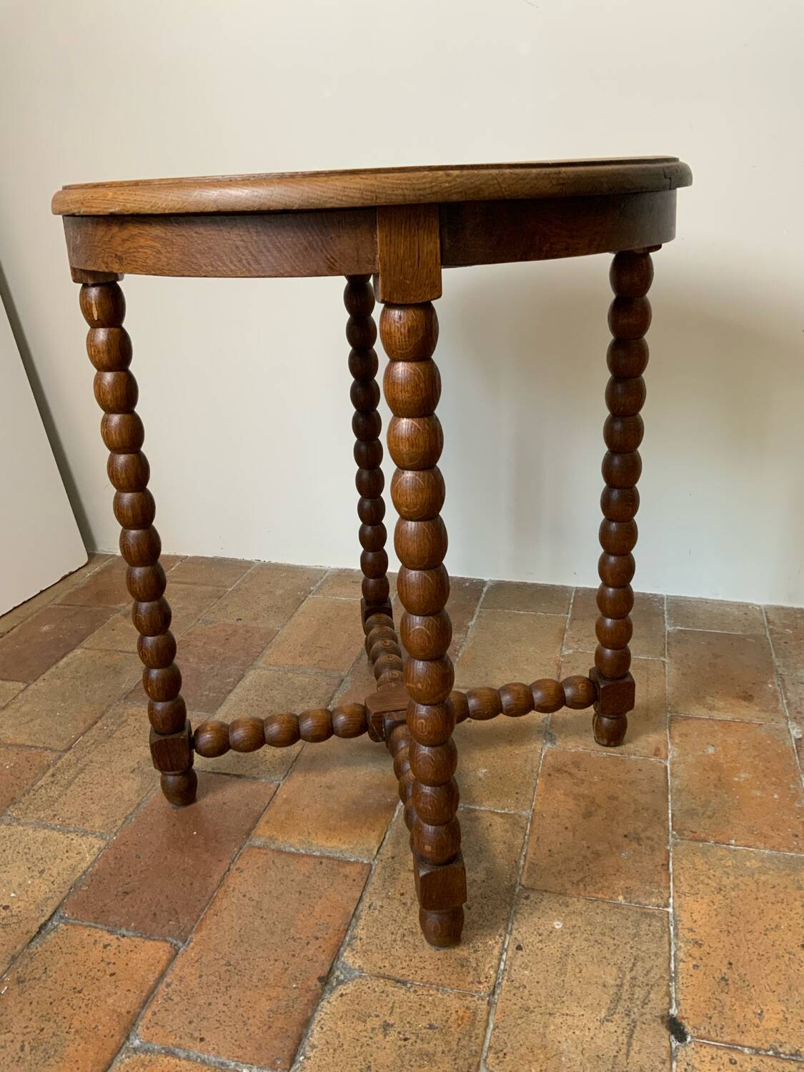 Turned wood table