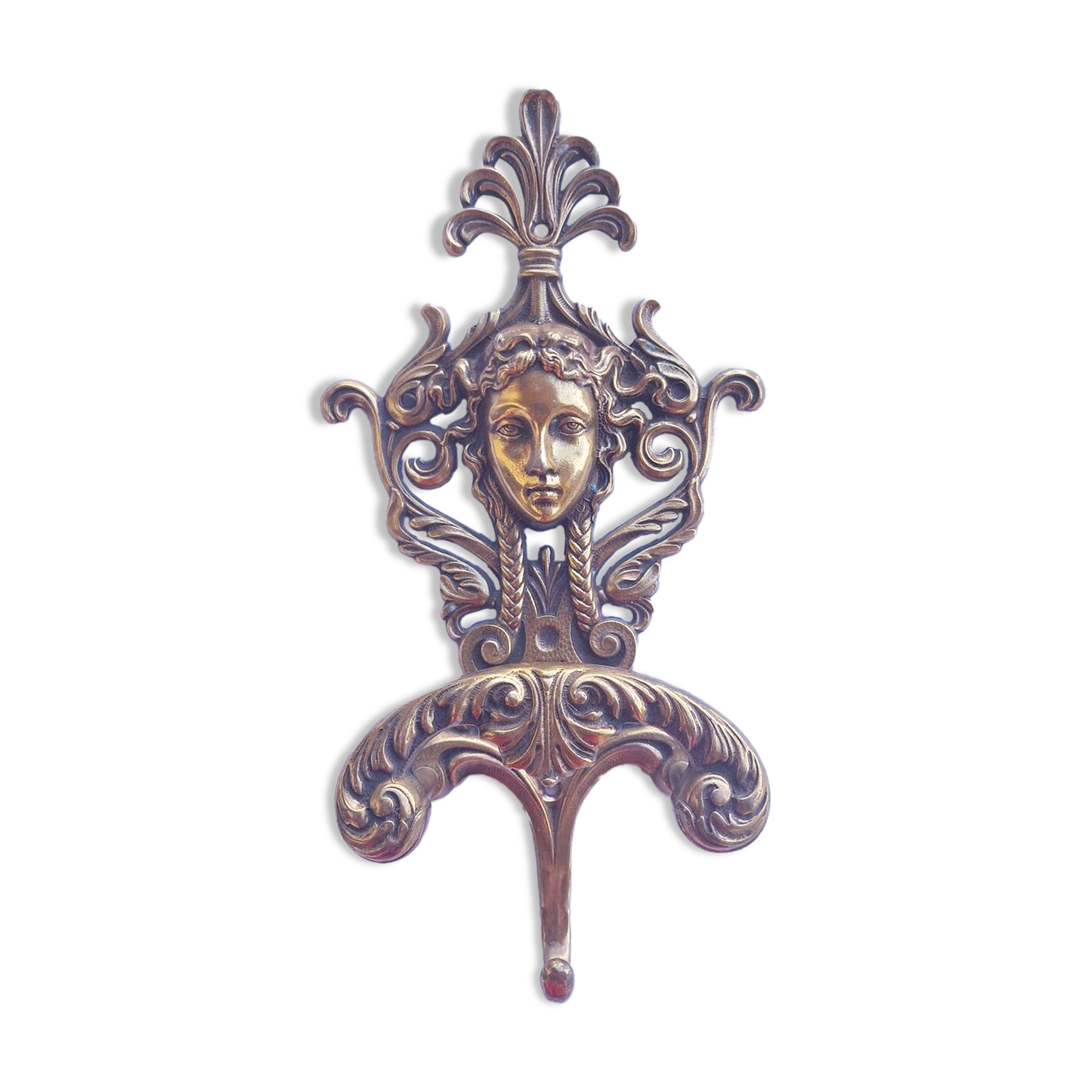 Antique brass coat hook