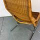 Chaise longue moderniste en acier et rotin du milieu du siècle par Dirk van Sliedregt