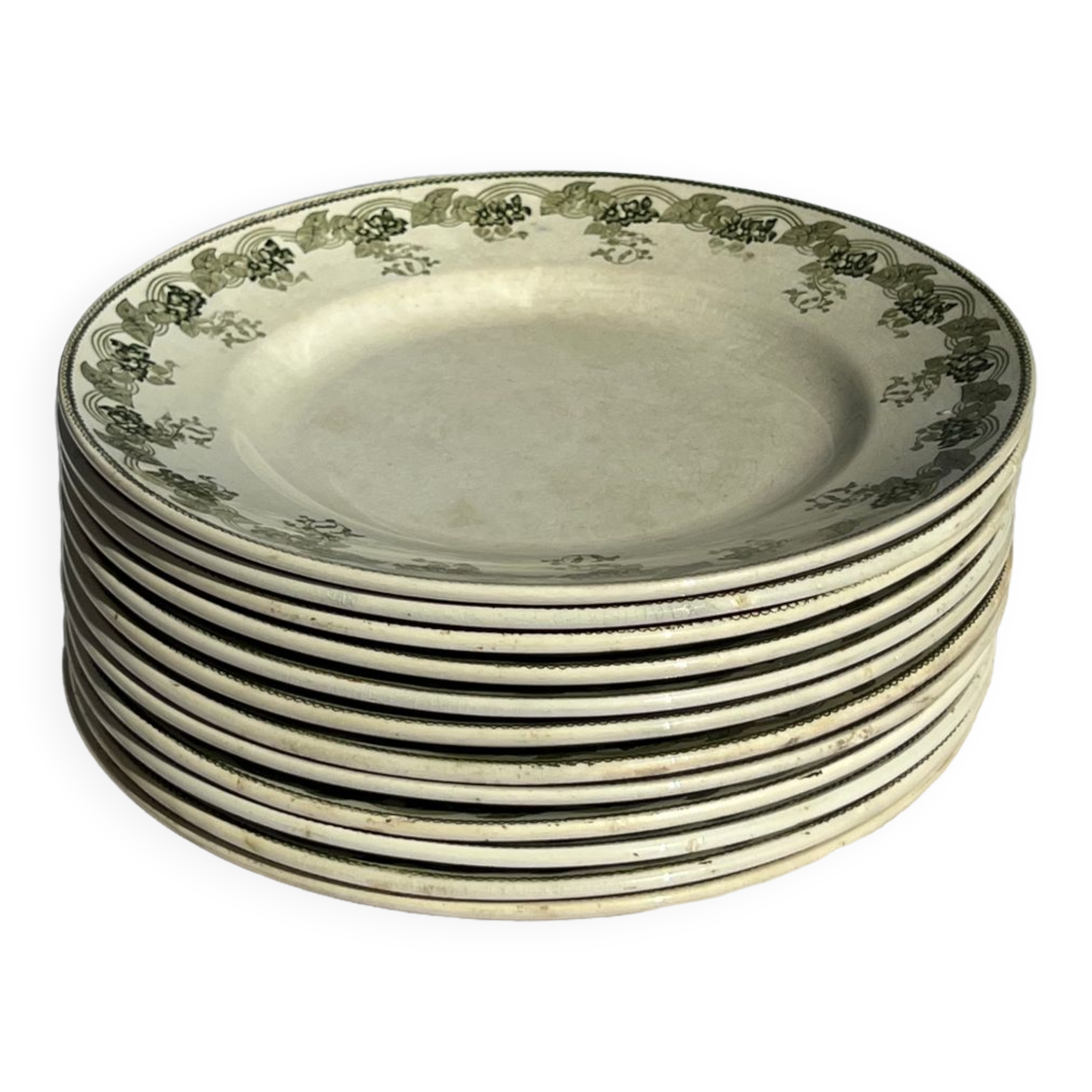 Moulin Des Loups & Hamage 12 plates model "Violetta" early twentieth century