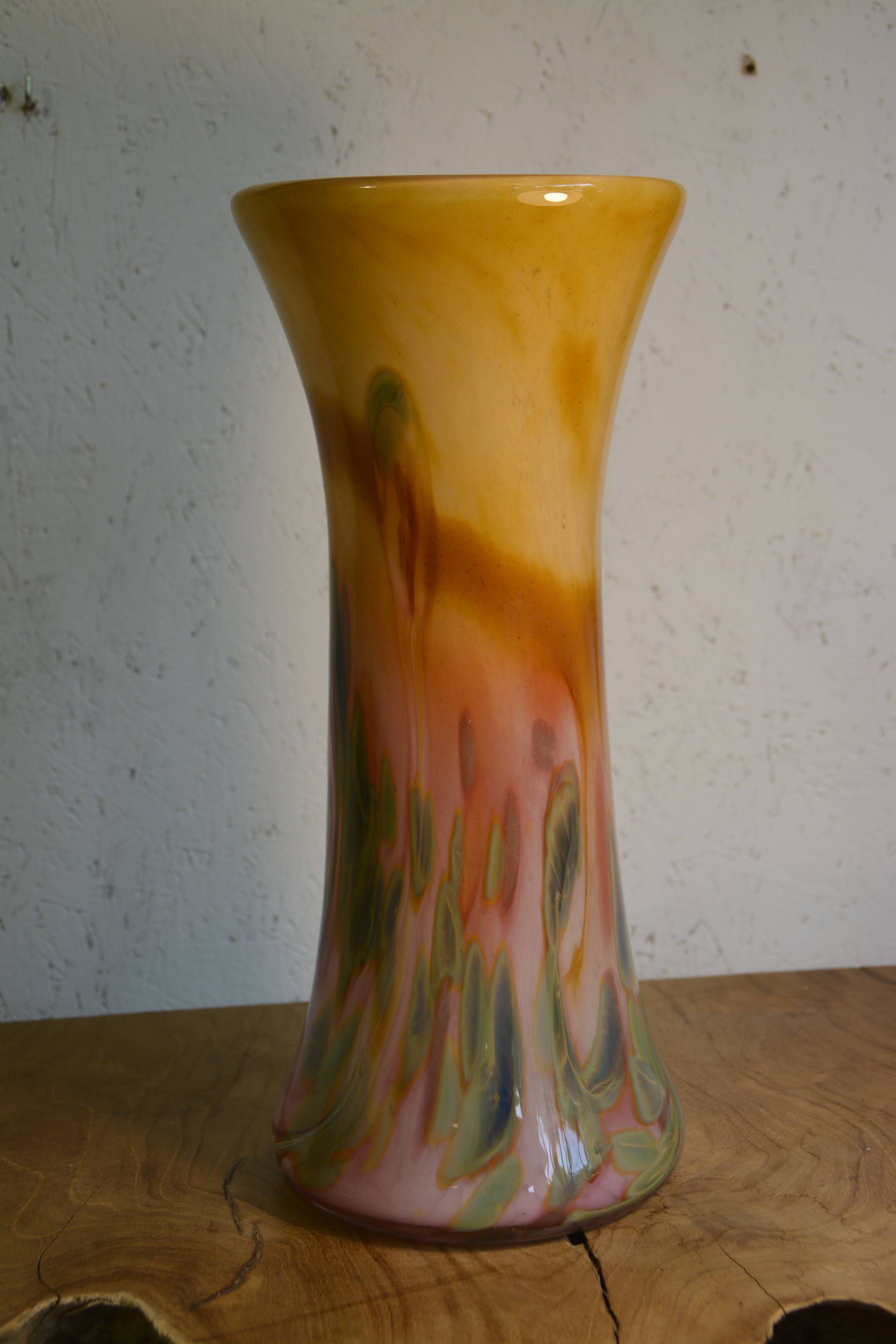 Pink and orange Murano vase