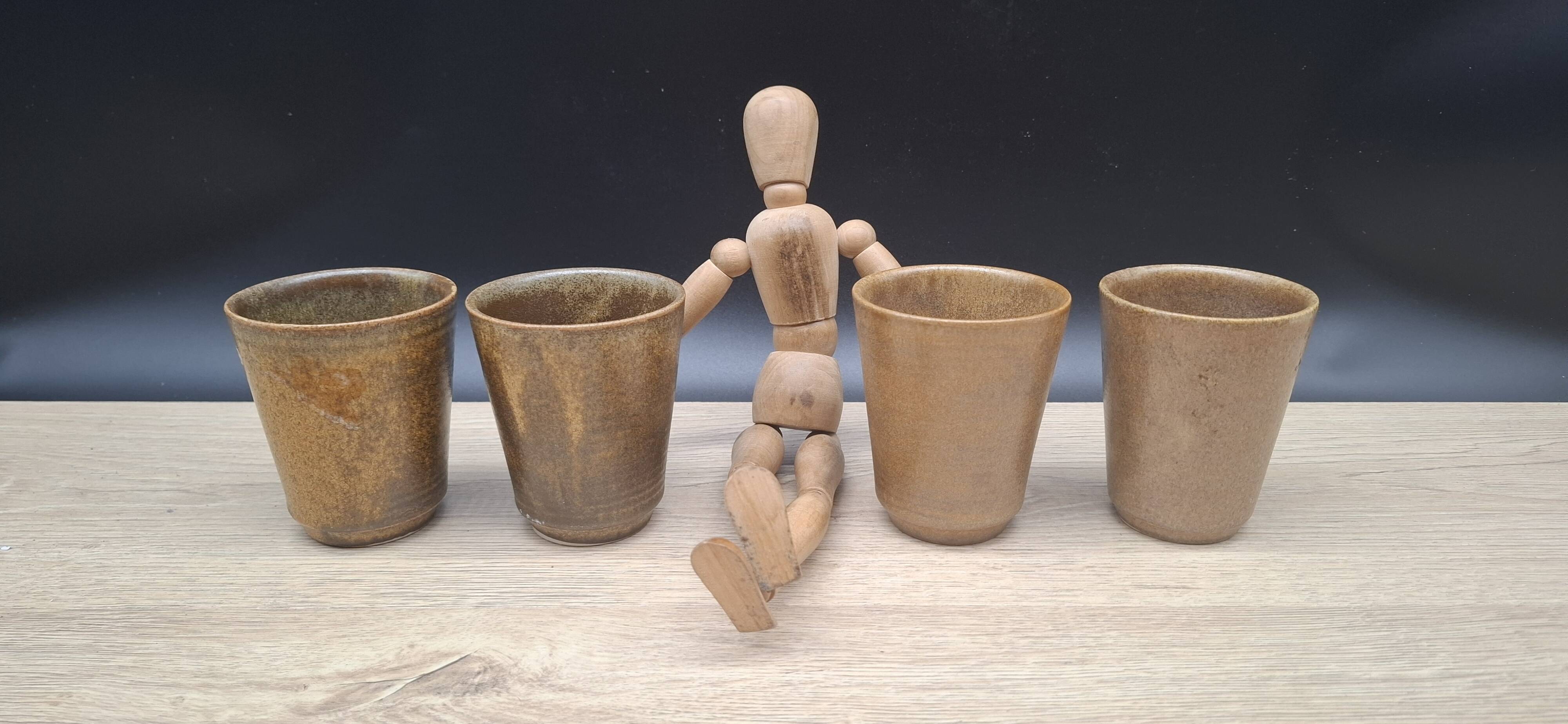 Set of 4 Digoin stoneware cups and tumblers 1