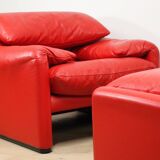 Maralunga armchair and ottoman by Vico Magistretti for Cassina