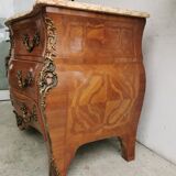 Chest of drawers tomb 1950's style louis xv inlaid