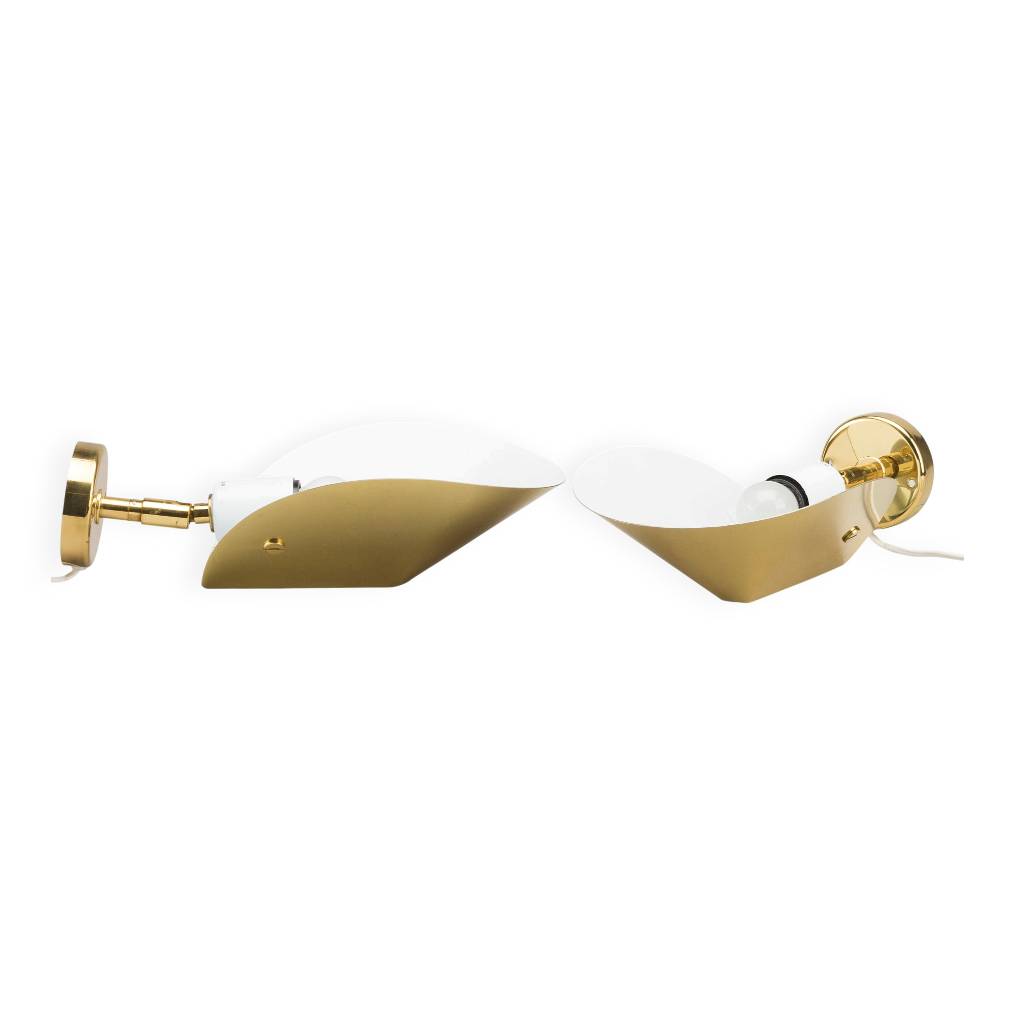 Aneta brass wall lights Sweden 1970
